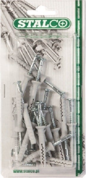 STALCO Kołek szybki montaż z kołnierzem blister 6x40